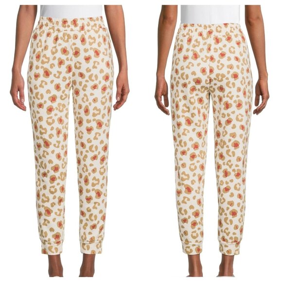 Secret Treasures Women's Leopard Print Tan Cuffed Sleep Jogger Pants Size Large - Picture 1 of 5